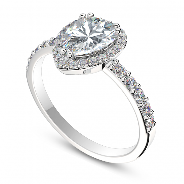 beautiful white gold RD921 engagement ring